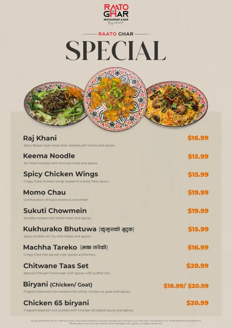 raatoghar special menu in granville